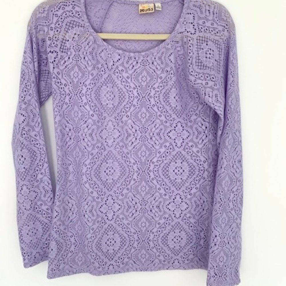 Vintage Y2K Mudd Denim Sheer Lace Top - Size L
